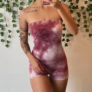 Tie-Dye Strapless Romper
